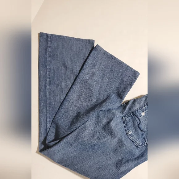 7 For all man kind jeans distressed boot cut jeans. waist size 26 - Picture 5 of 10